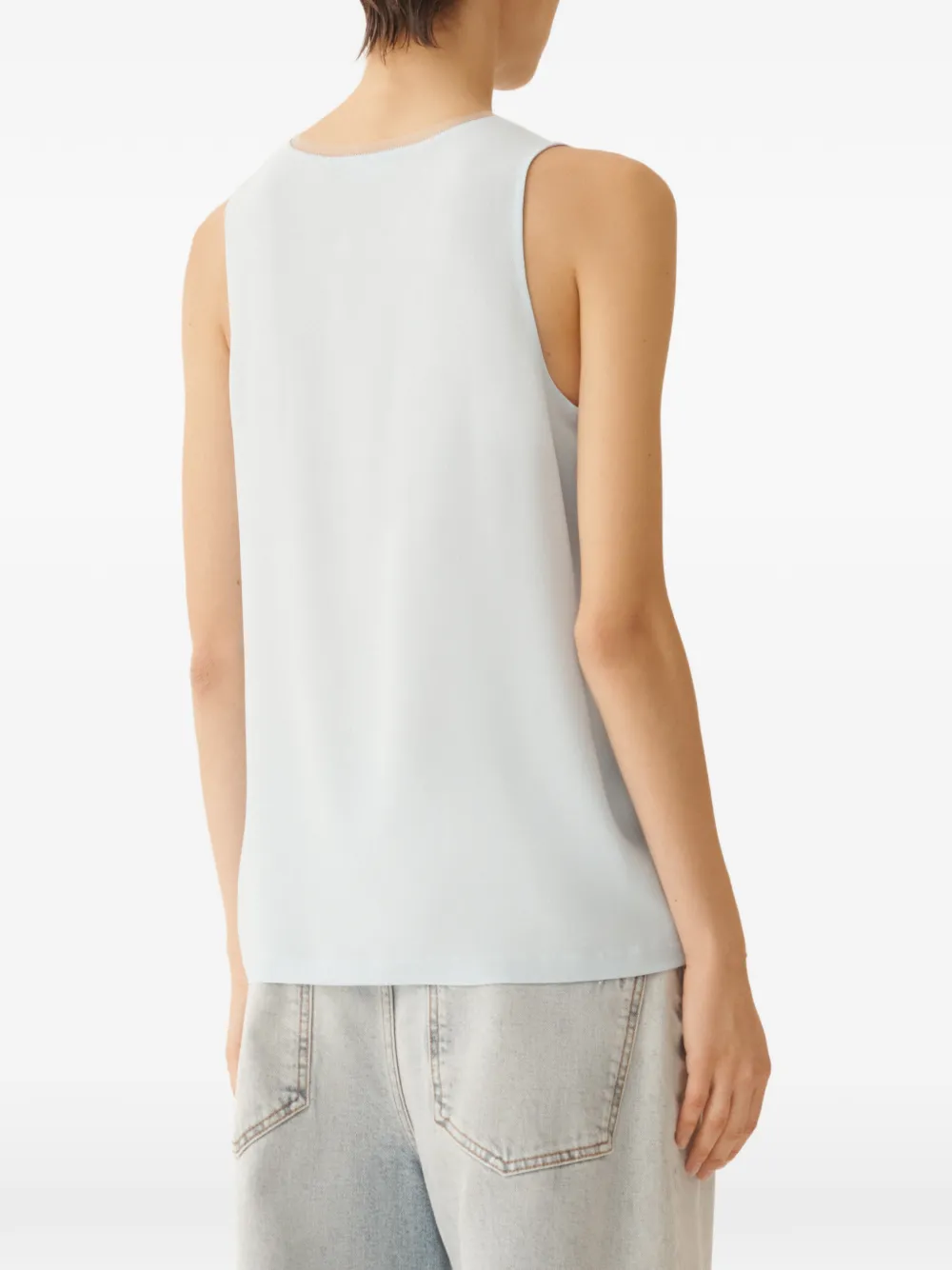 Fabiana Filippi Crêpe de Chine tanktop Blauw