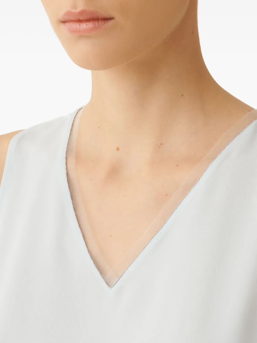 Fabiana Filippi Crêpe de Chine tanktop Blauw
