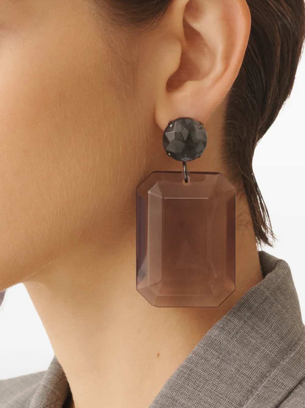 Fabiana Filippi rectangle drop earrings - Paars