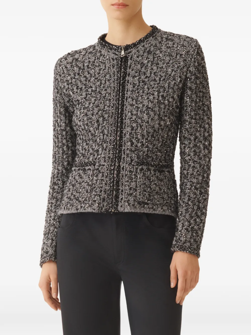 Fabiana Filippi Tweed jack met pailletten Blauw