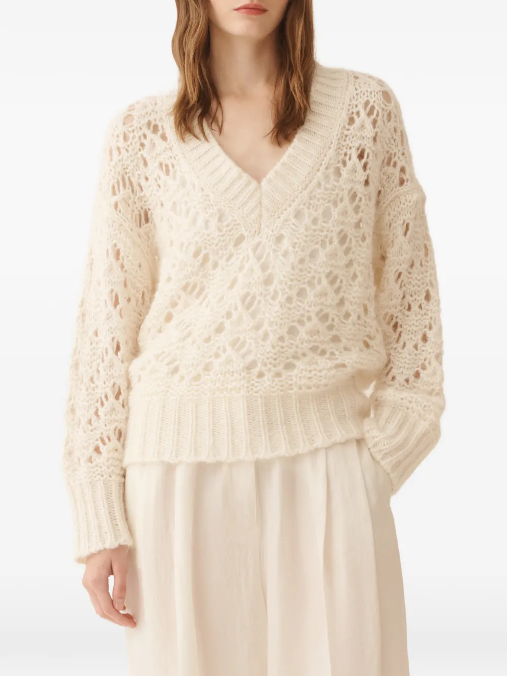 Fabiana Filippi Trui met V-hals Beige