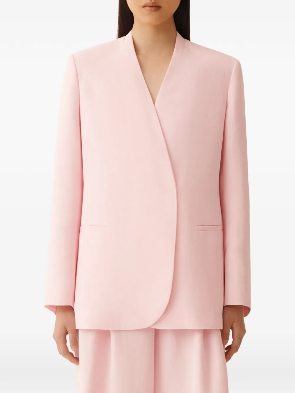  Fabiana Filippi Notched Collar Jacket - Pink 