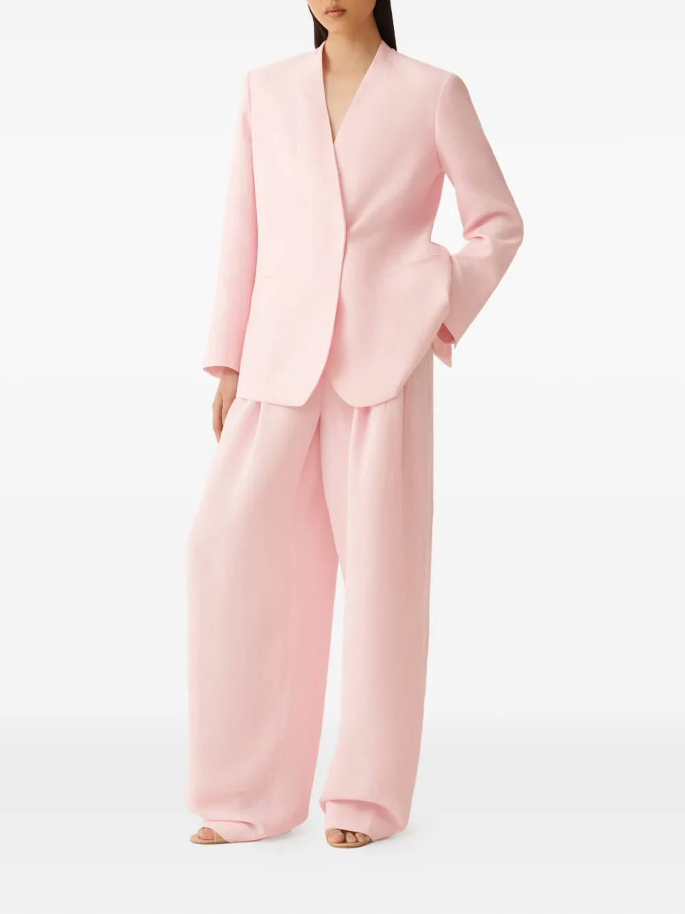  Fabiana Filippi Notched Collar Jacket - Pink 