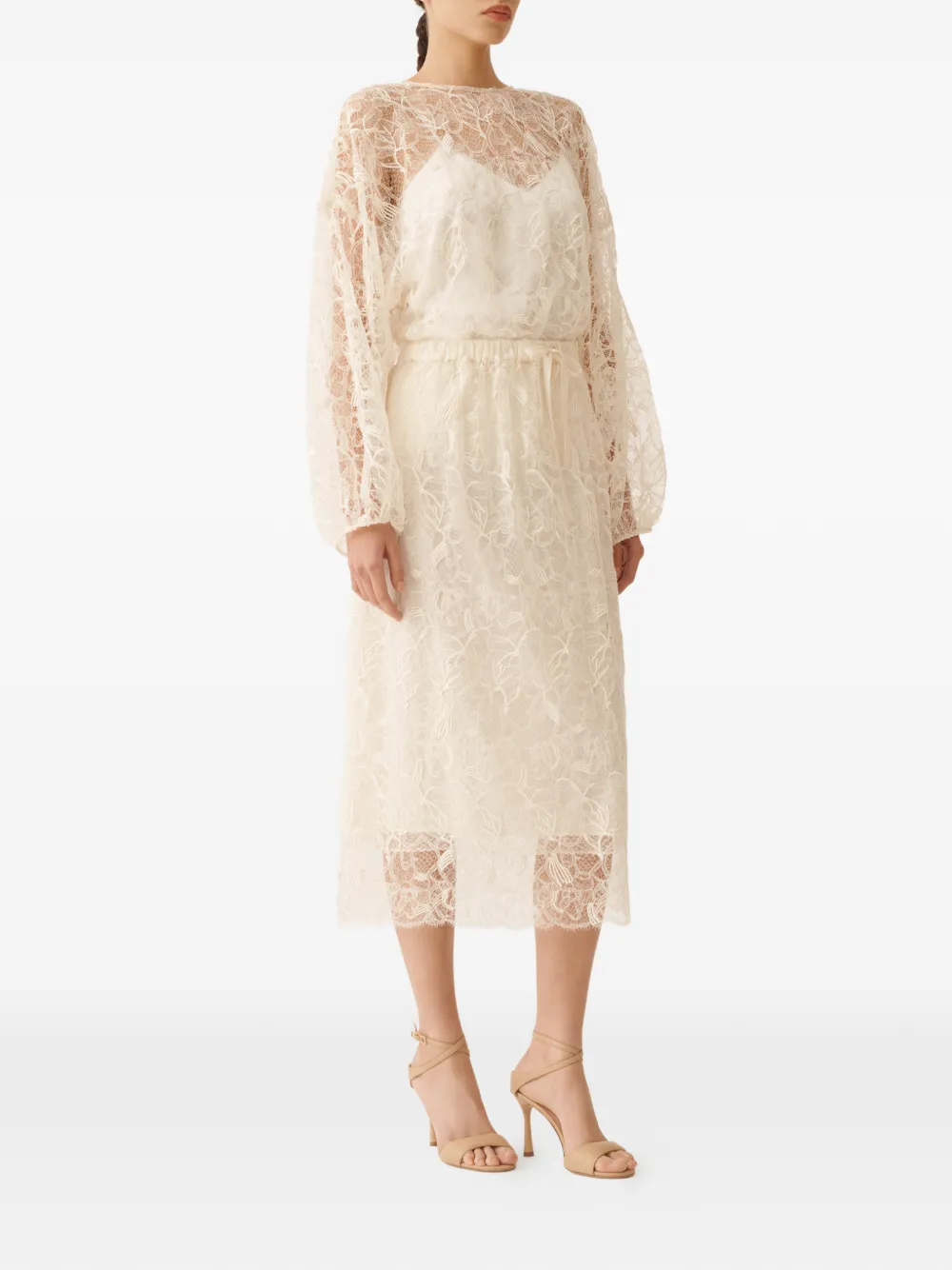 Fabiana Filippi Blouse met kant Beige
