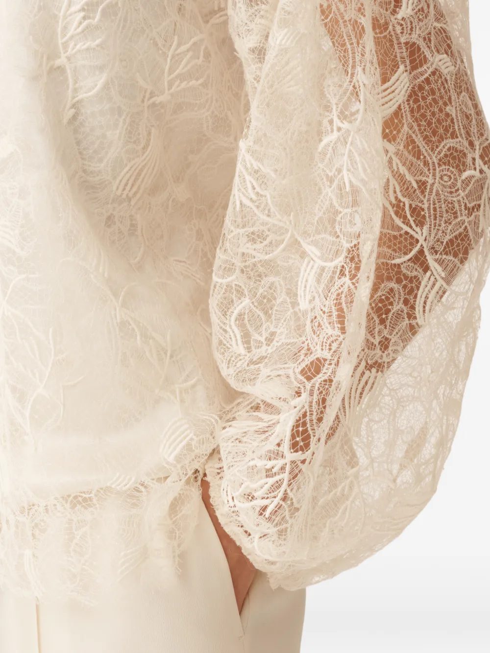 Fabiana Filippi Blouse met kant Beige