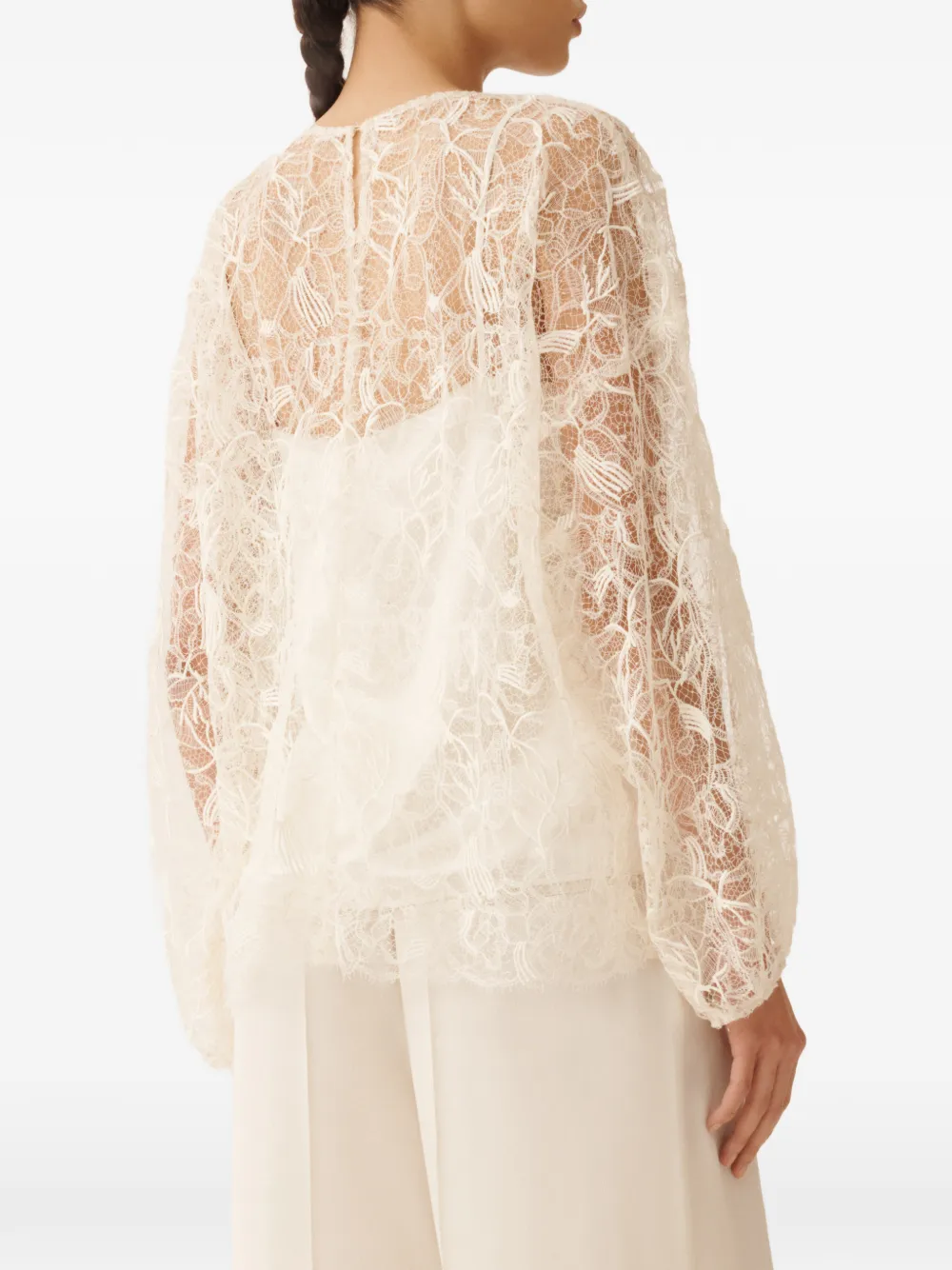 Fabiana Filippi Blouse met kant Beige