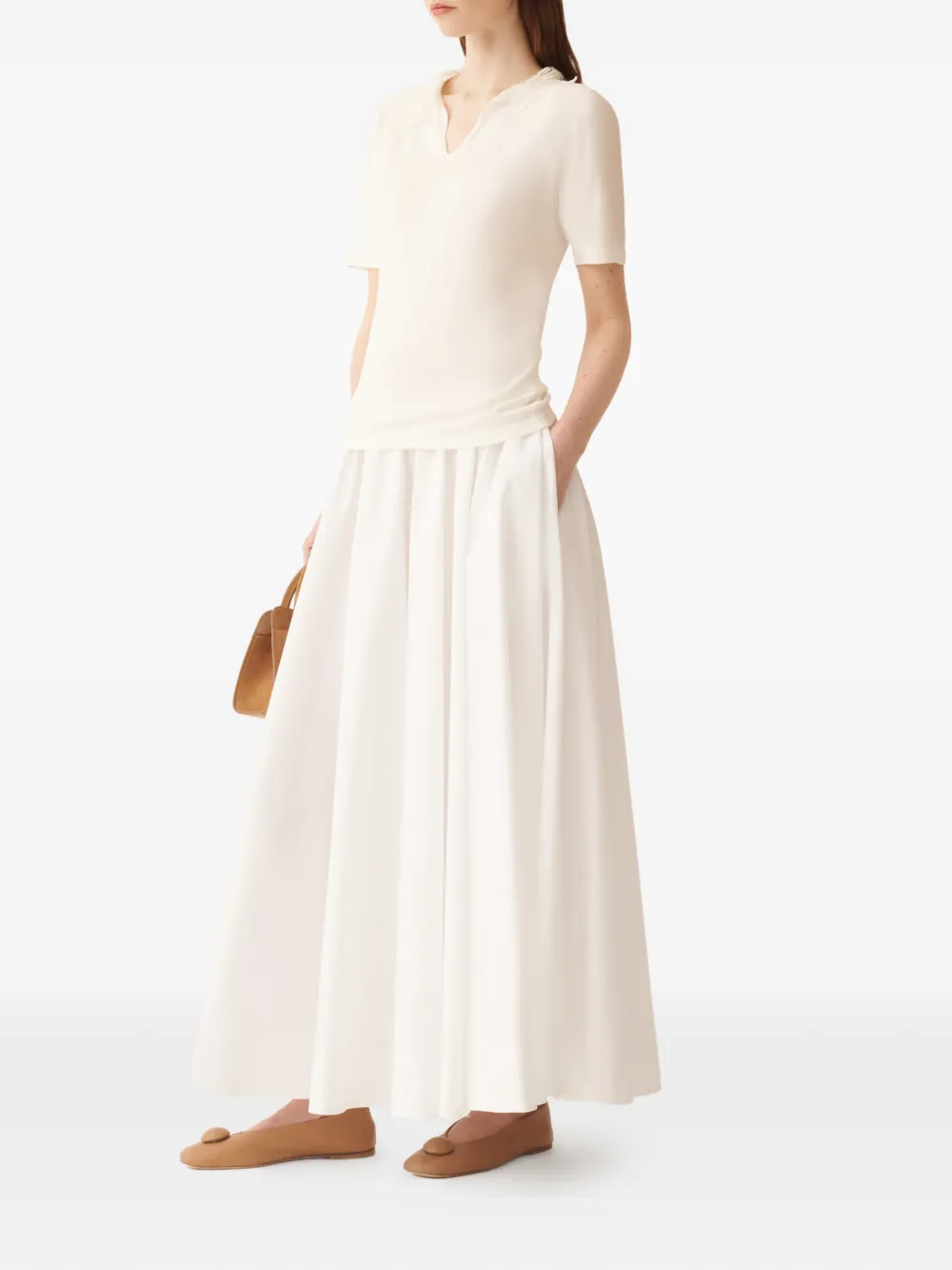 Fabiana Filippi Top met V-hals Beige