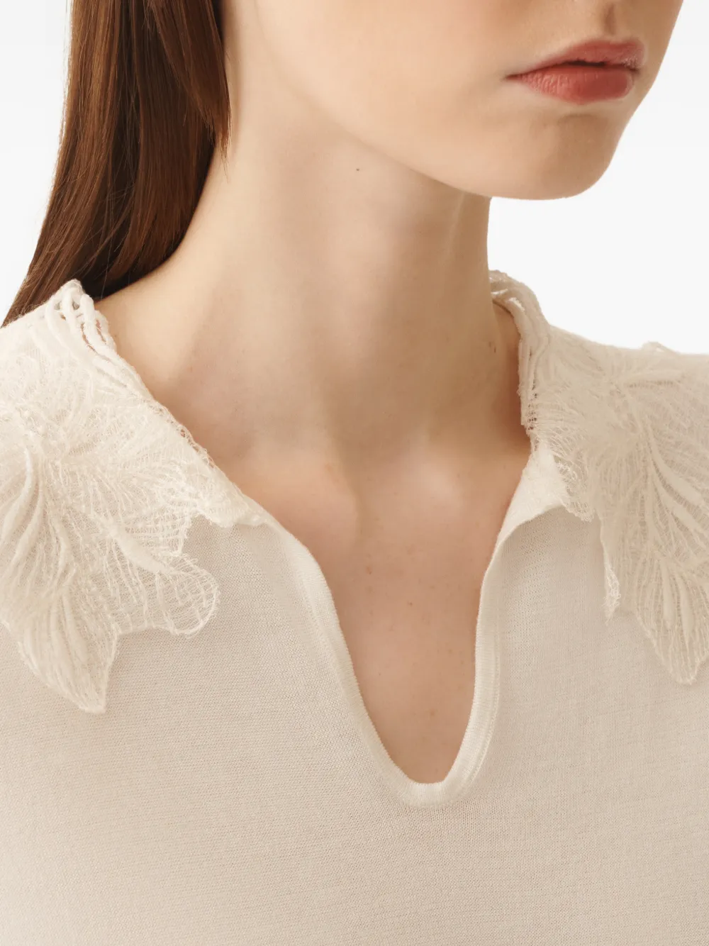 Fabiana Filippi Top met V-hals Beige