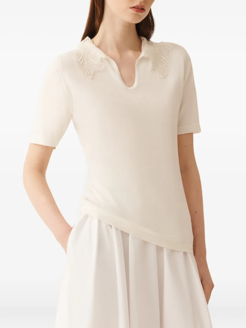 Fabiana Filippi Top met V-hals Beige