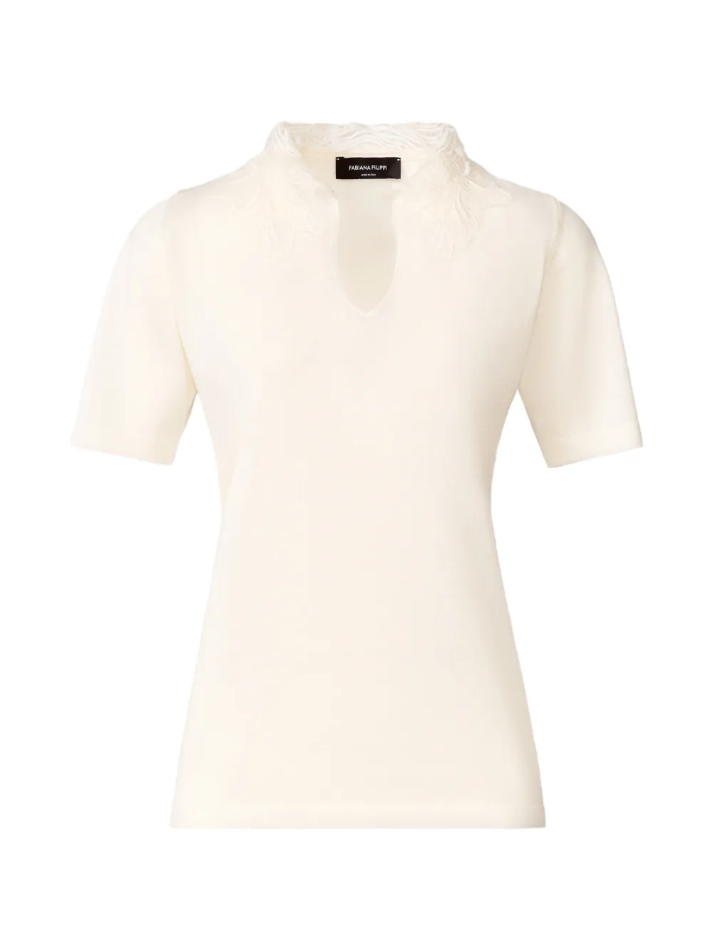 Fabiana Filippi V-neck lace-detail top - Toni neutri