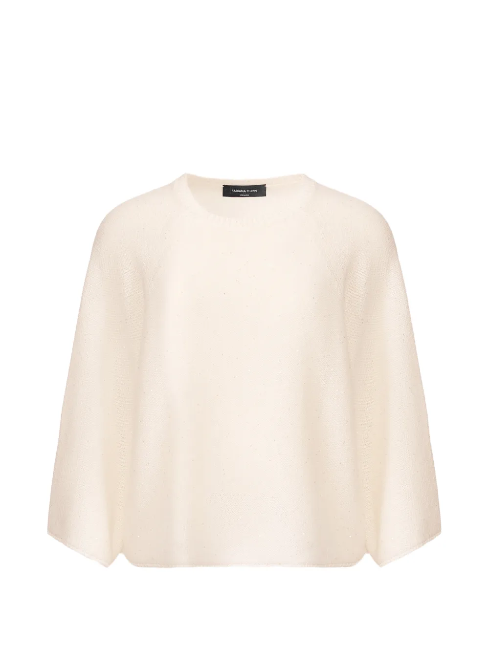 Fabiana Filippi crew-neck sequined cape sweater - Nude