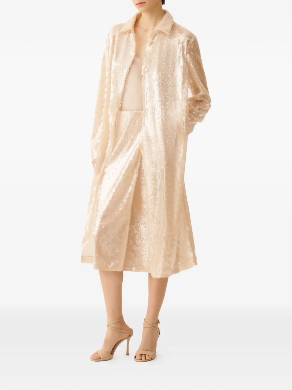 sequin-embellished coat