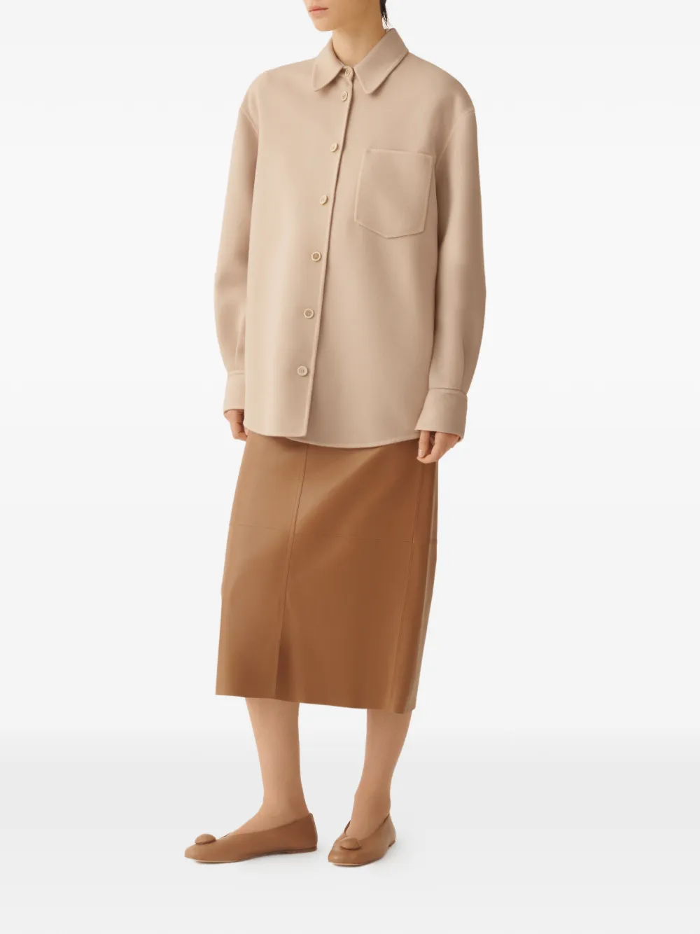 Fabiana Filippi Blouse met borstzak en kraag Beige