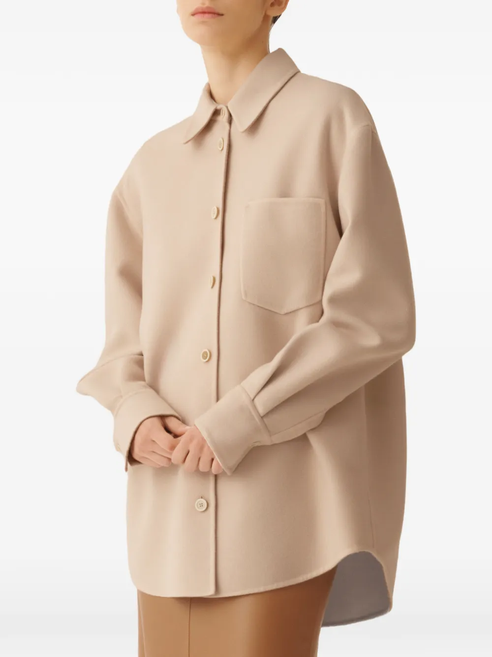 Fabiana Filippi Blouse met borstzak en kraag Beige