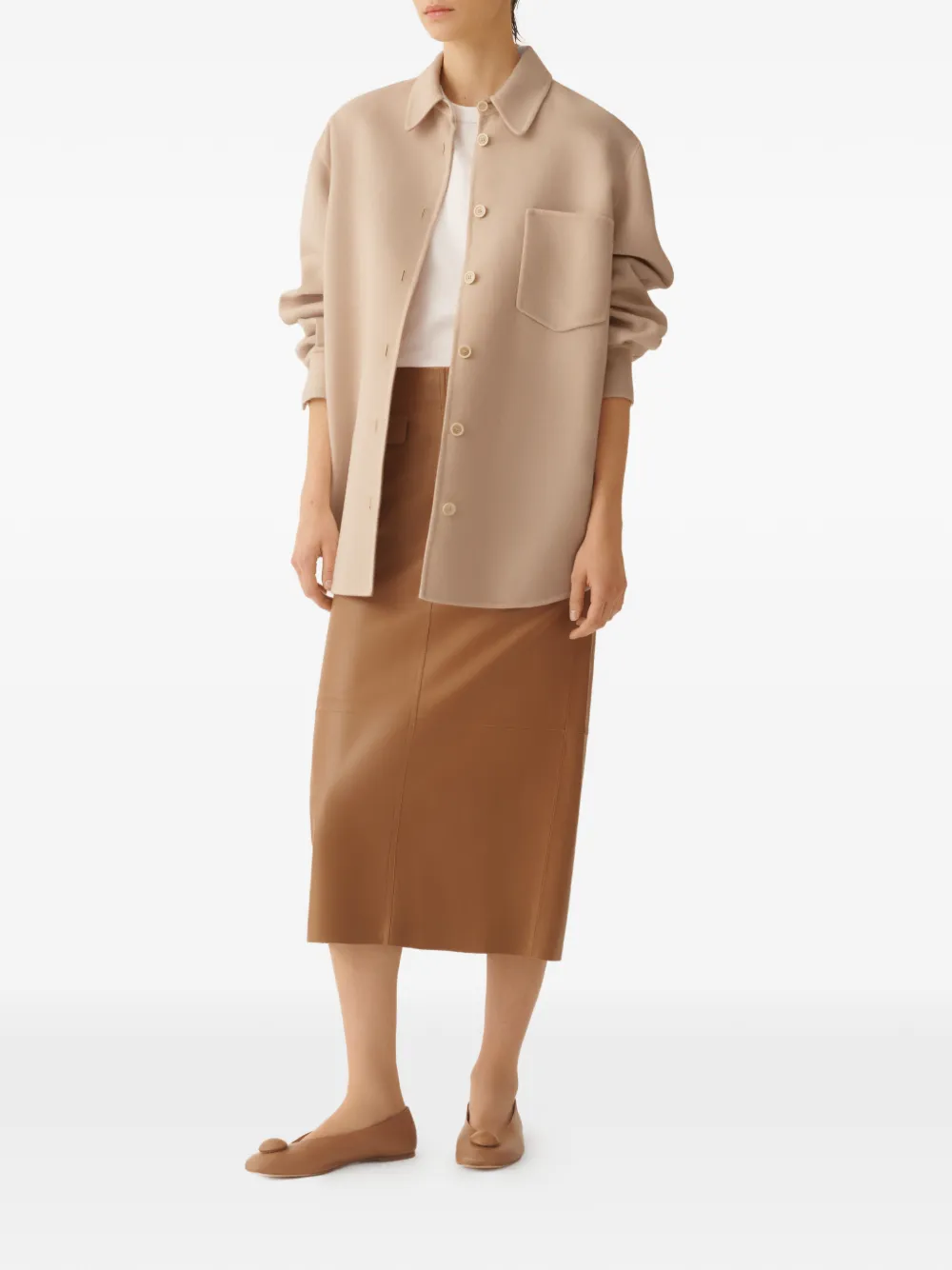 Fabiana Filippi Blouse met borstzak en kraag Beige