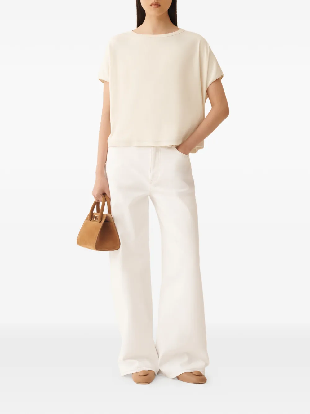 Fabiana Filippi T-shirt met ronde hals Beige