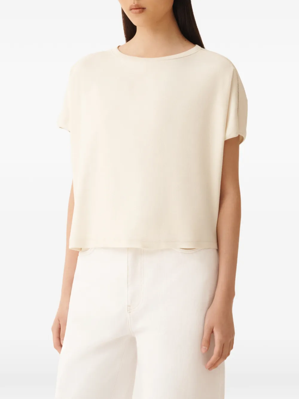 Fabiana Filippi T-shirt met ronde hals Beige