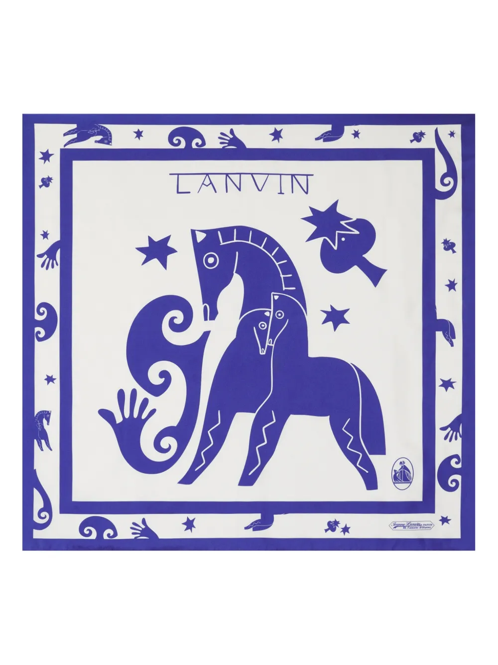 Lanvin Sciarpa con stampa grafica - Bianco