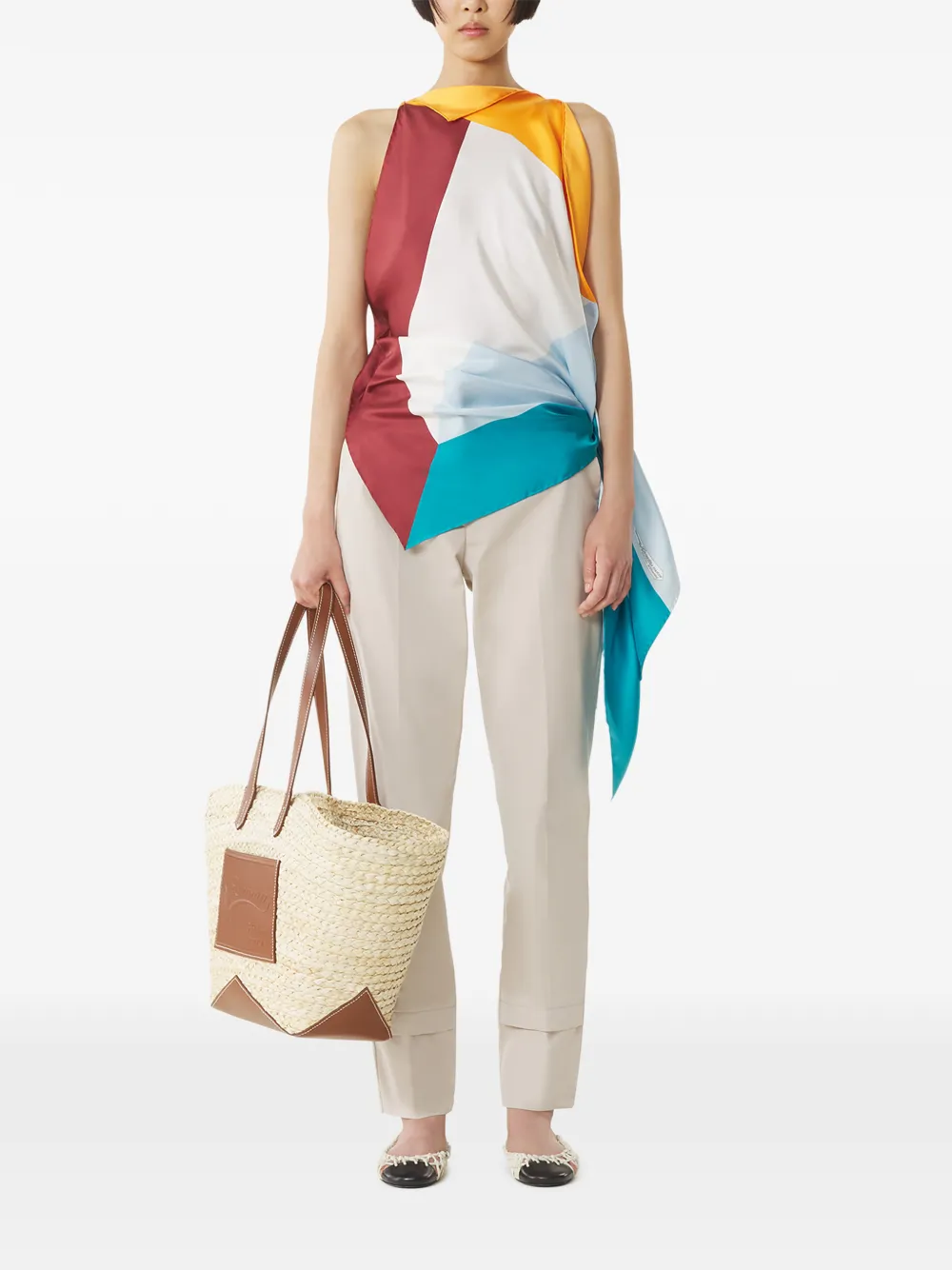 Lanvin Shopper met logo Beige
