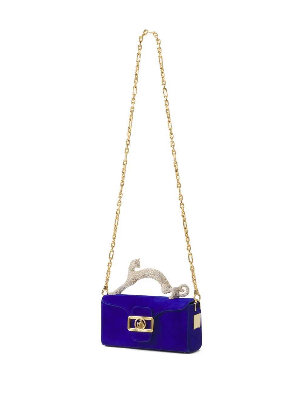  Lanvin Embellished Animal Chain Tote Bag - Blue 