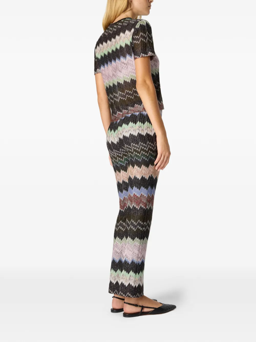  Missoni Zigzag-pattern Short-sleeve T-shirt - Brown 