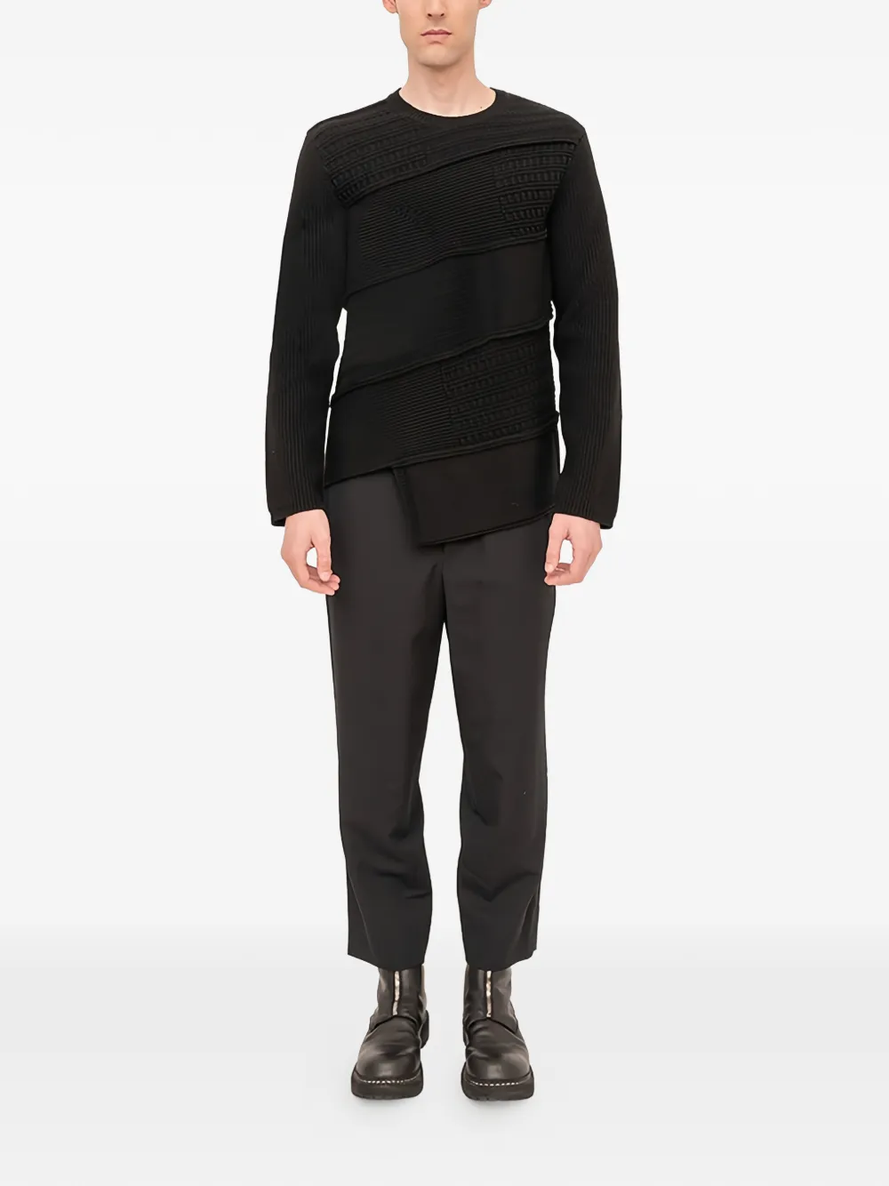 Black Comme Des Garçons Crew-neck Sweater In Black