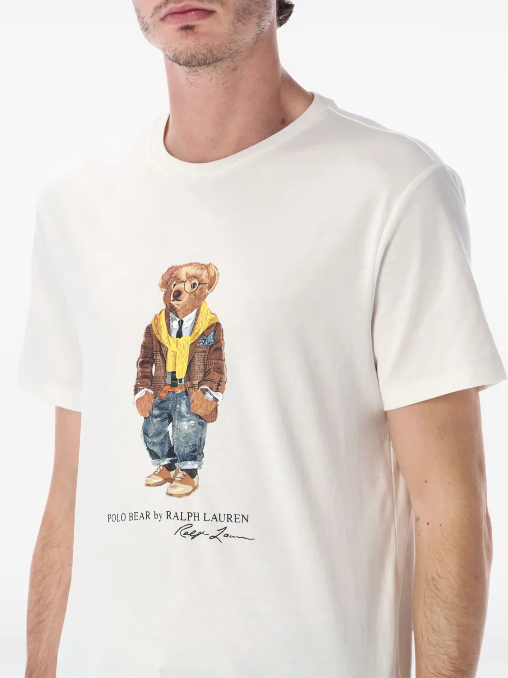 Polo Ralph Lauren Polo Bear T-shirt Custom Slim-fit In White