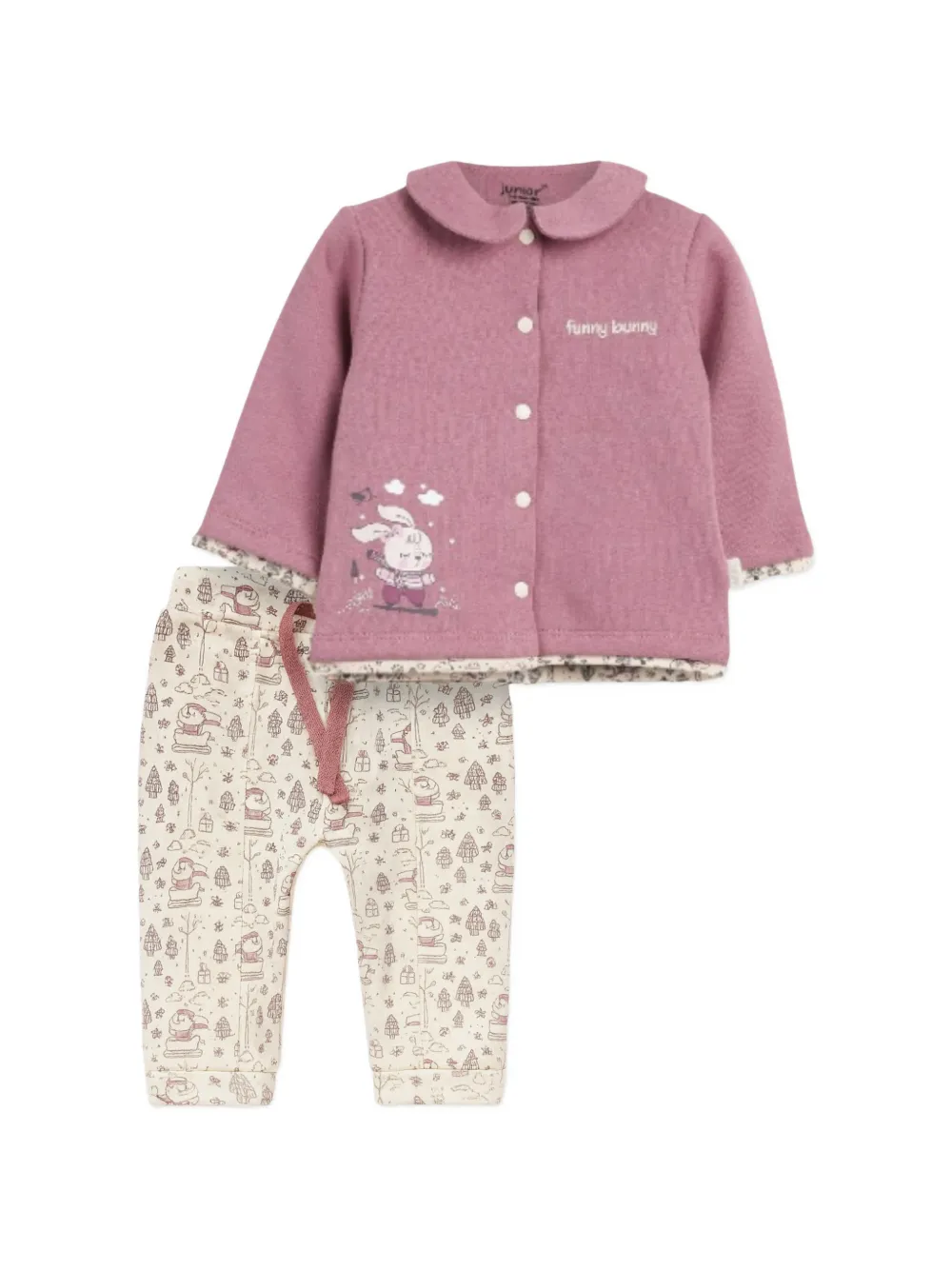 Mininio Babies' Patterned Trousers Set In Multi