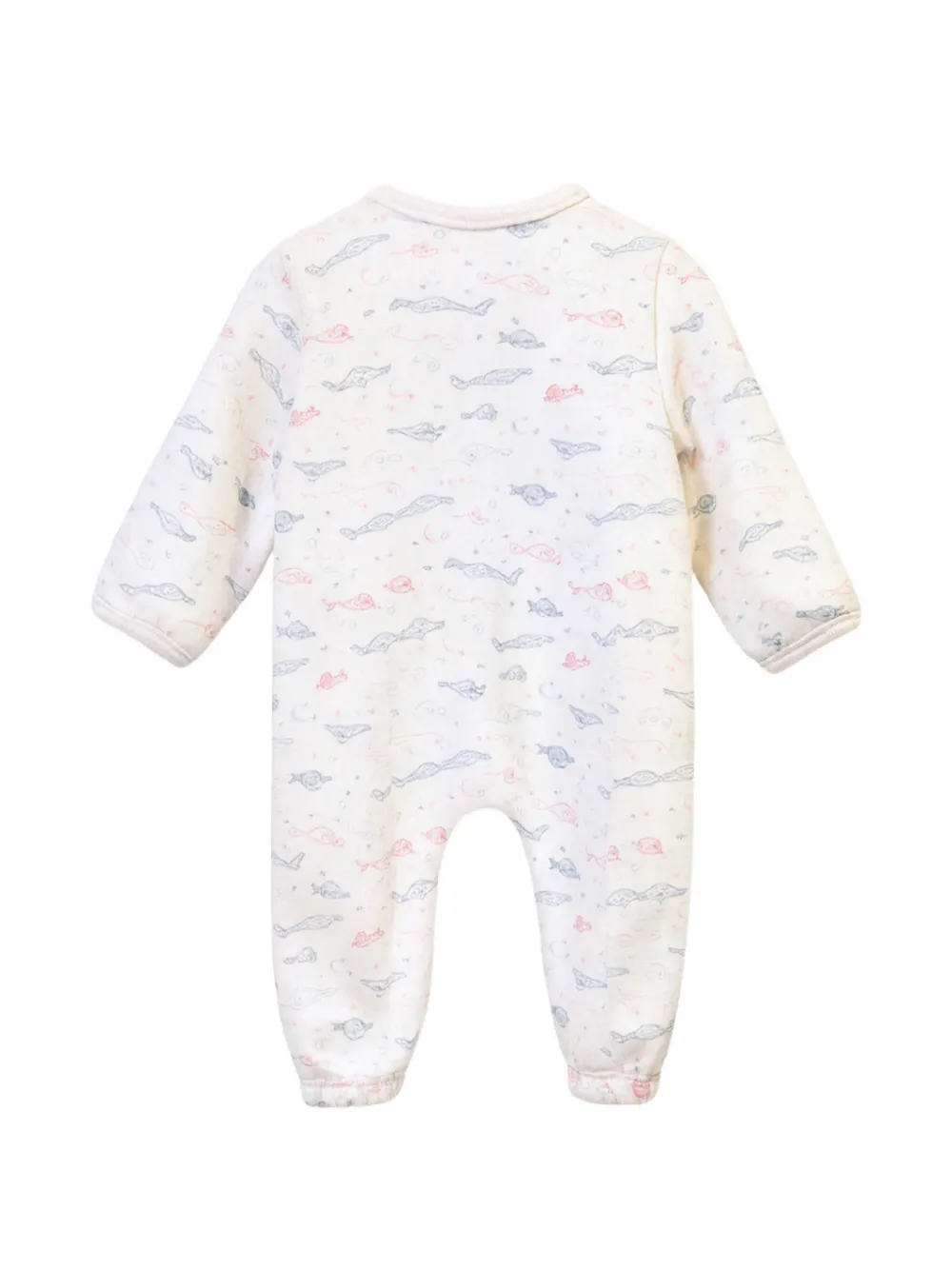 Mininio tie-detail printed romper - Beige