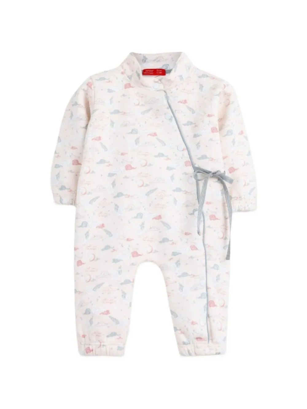 mininio tie-detail printed romper - Neutrals