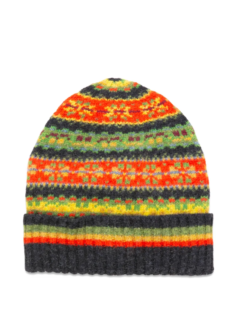 Nicholas Daley Fairisle Beanie Hat In Black
