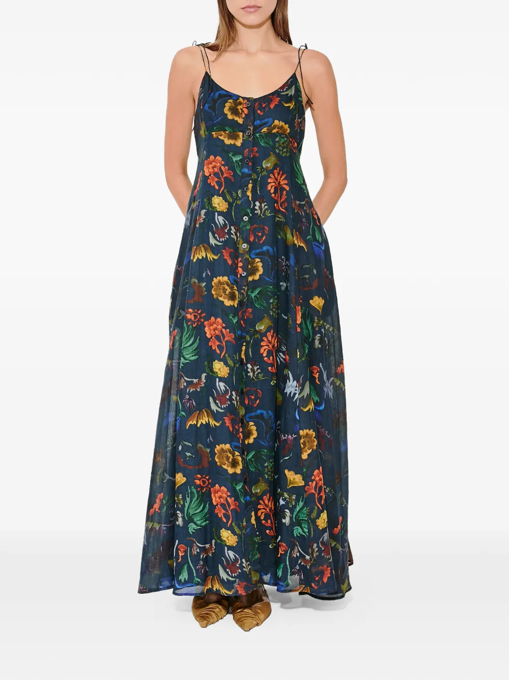 Rosie Assoulin High Garden maxi dress - Blauw