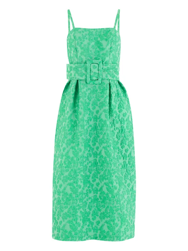 Rosie Assoulin Women's Artichoke Belted Cocktail Dress - Emerald - Size 6 Rosie Assoulin Women's Artichoke Belted Cocktail Dress - Emerald - Size 6