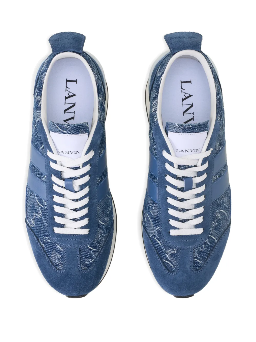 Lanvin Sneakers met vlakken en patroon Blauw