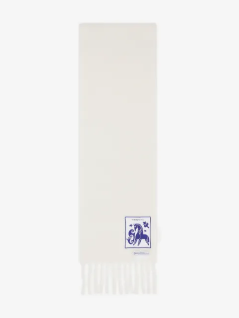 Lanvin fringed graphic scarf