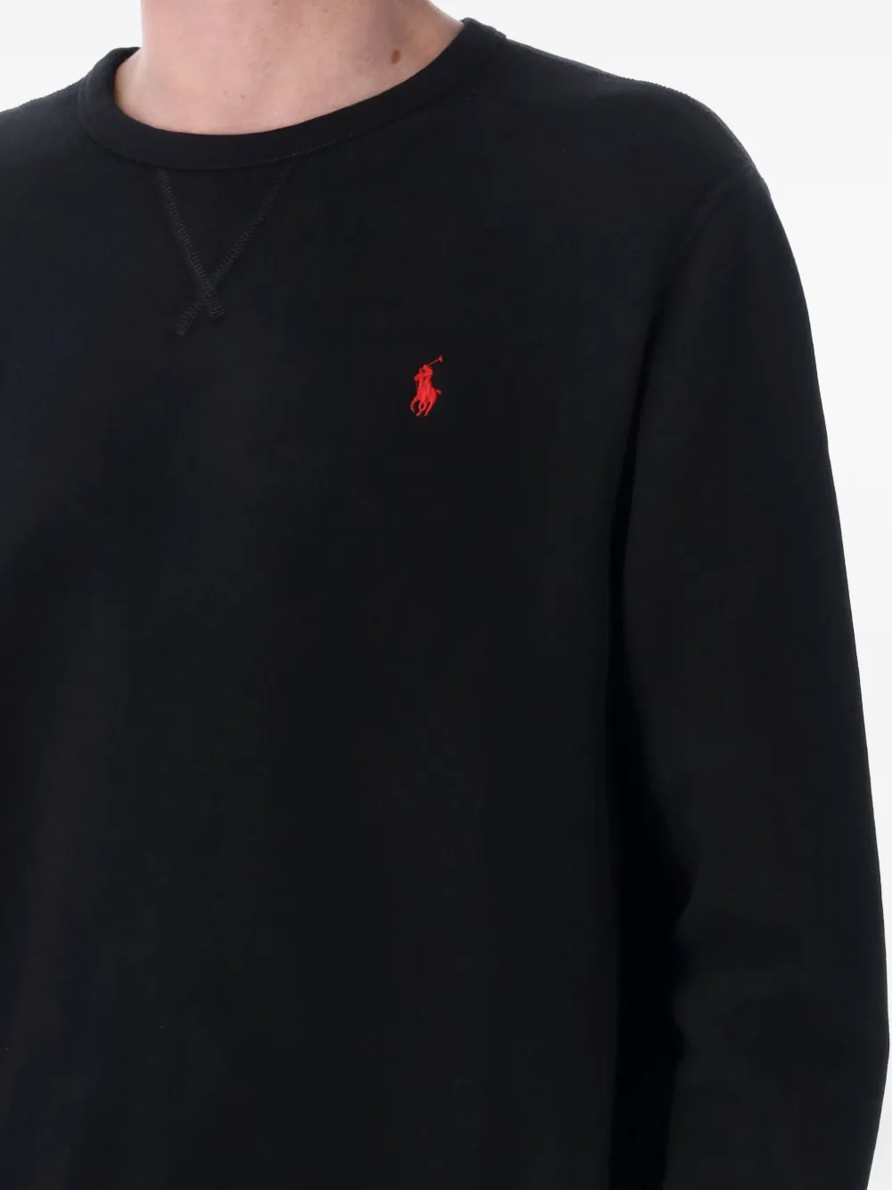 Polo Ralph Lauren Cotton-blend Crewneck Sweatshirt In Black