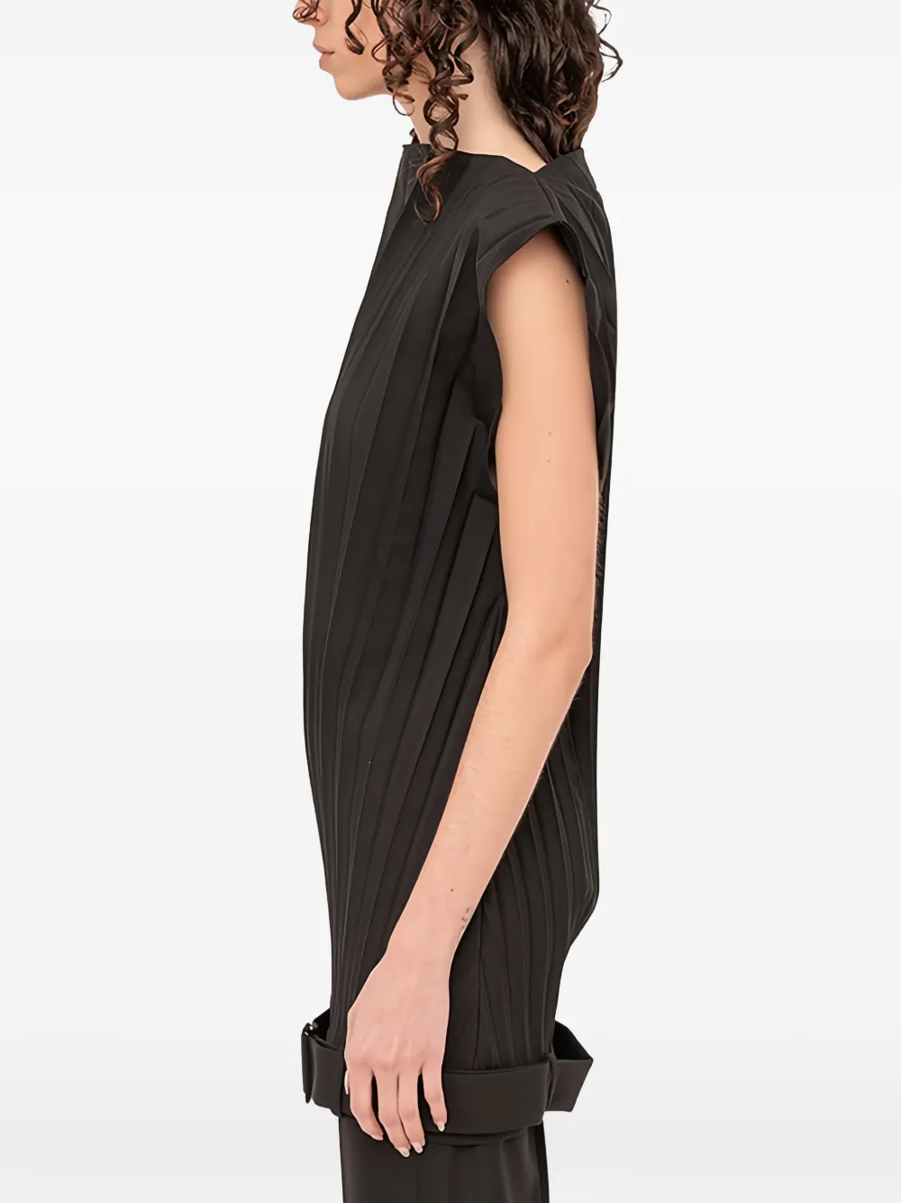 MM6 Maison Margiela pleated mini dress - Zwart