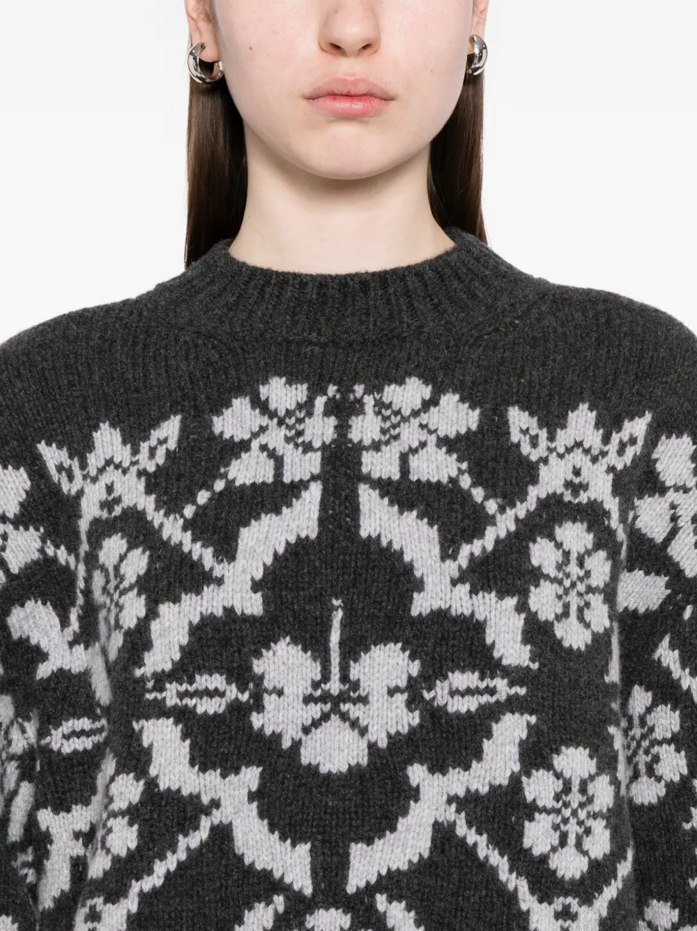 High Sport Fairisle trui Grijs