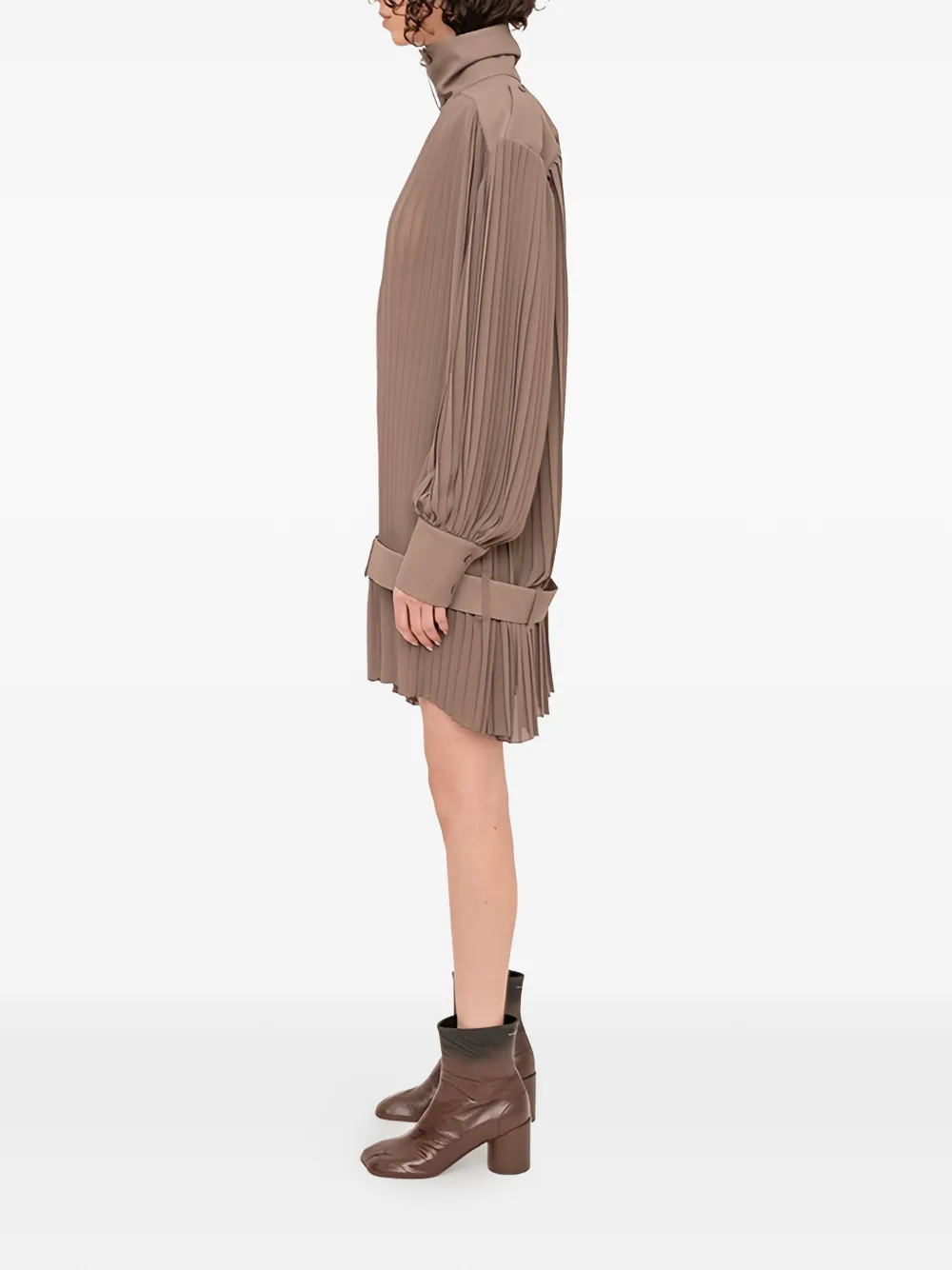 MM6 Maison Margiela pleated mini dress - Beige
