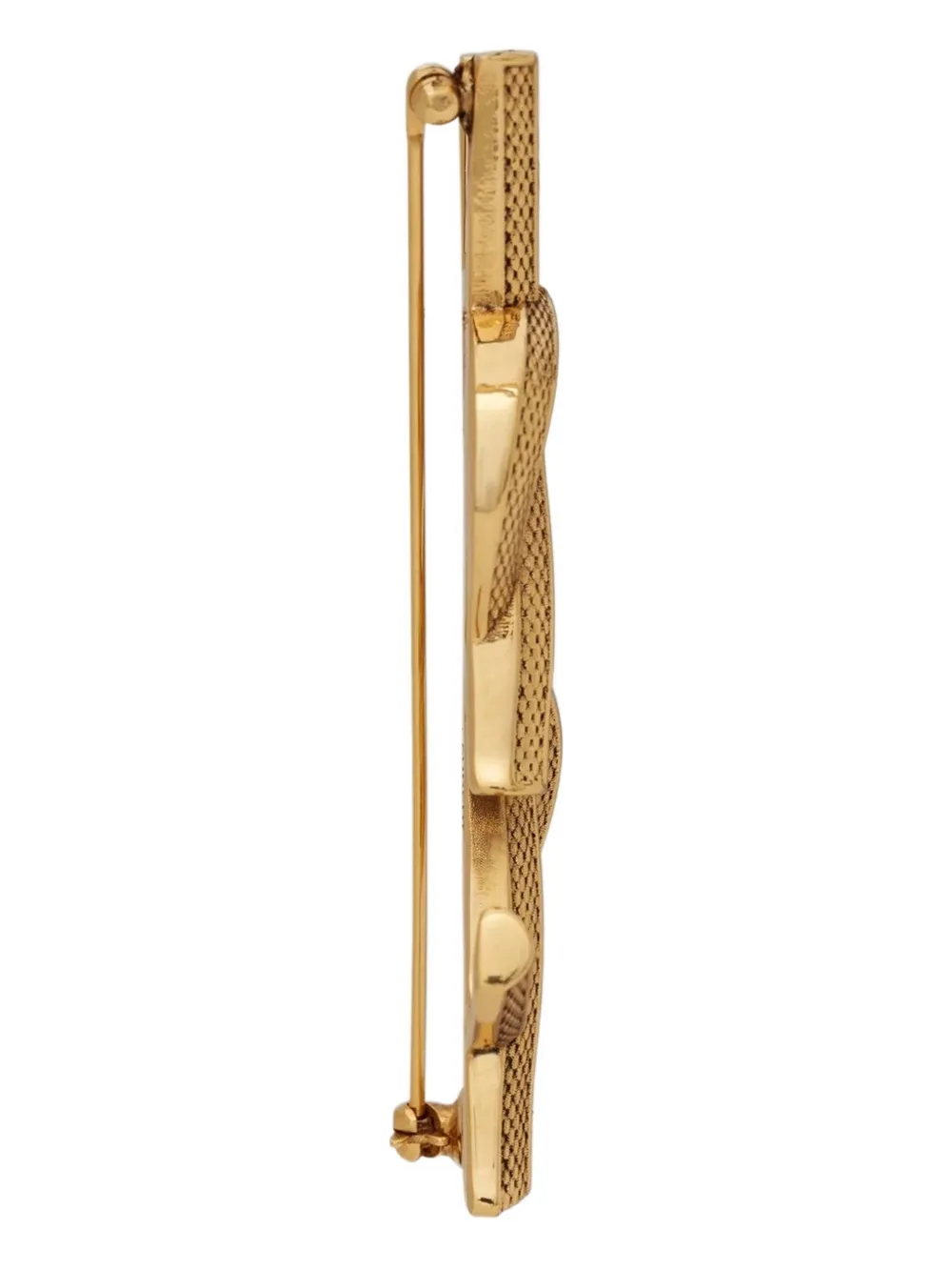  Saint Laurent Snake-effect Brooch - Gold 