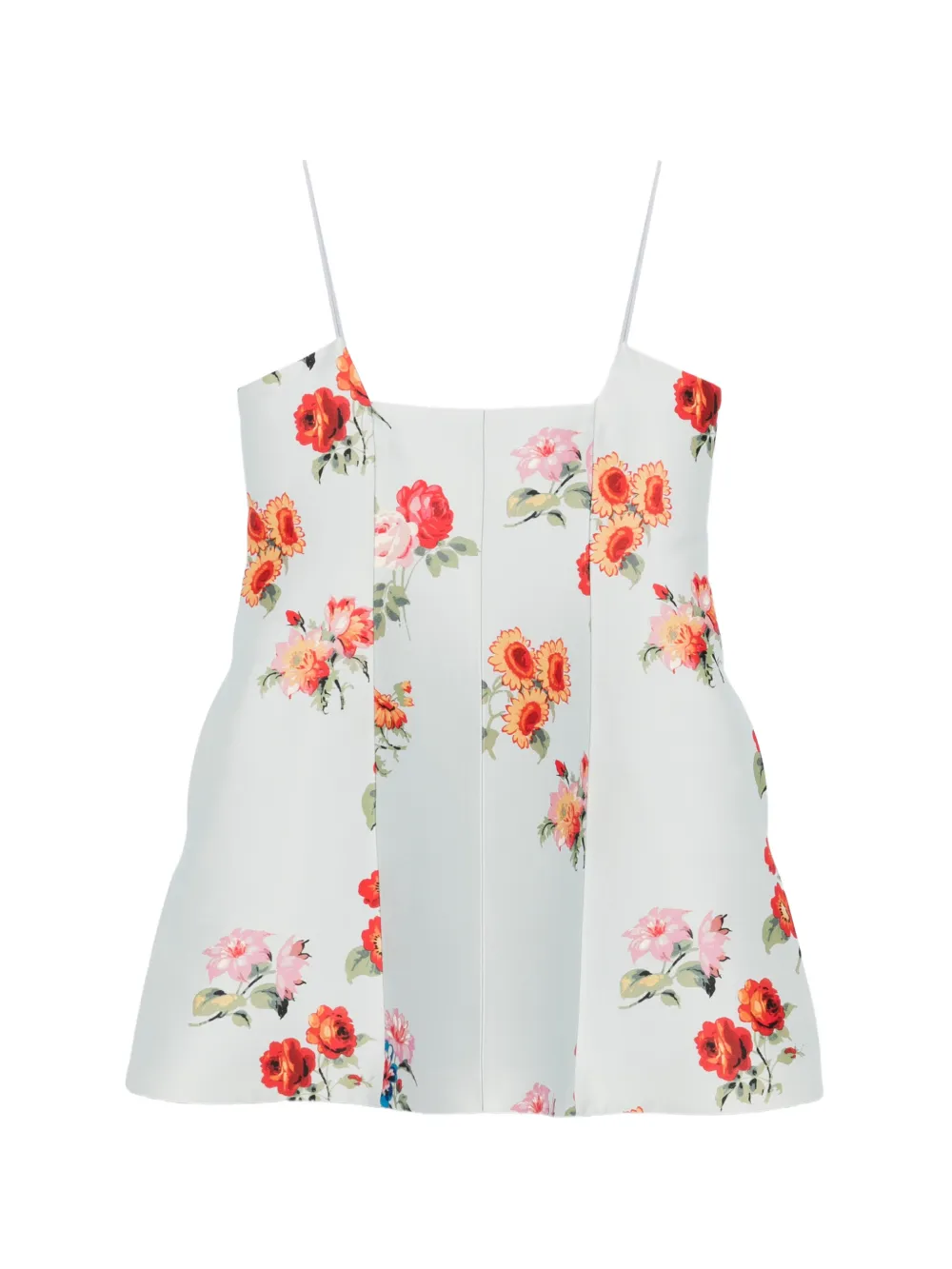 Brandon Maxwell floral-print mini dress - Blue