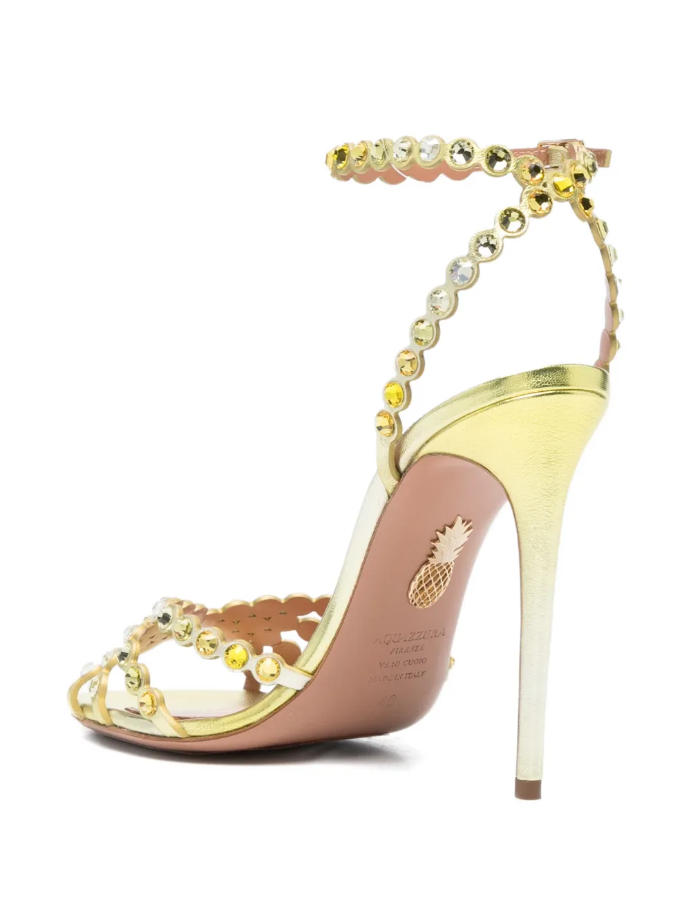 Aquazzura Tequila embellished heeled sandals Geel
