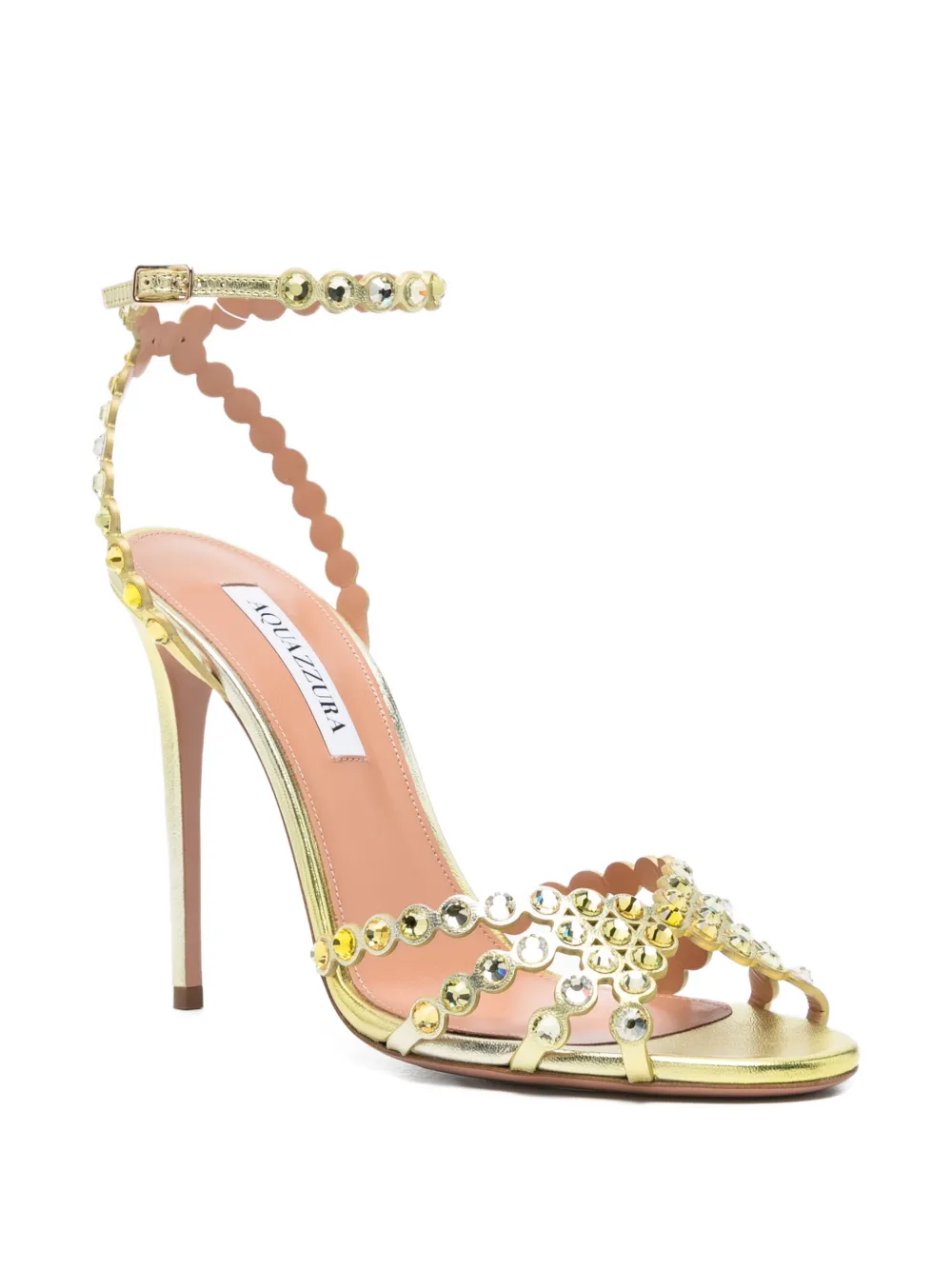 Aquazzura Tequila embellished heeled sandals Geel