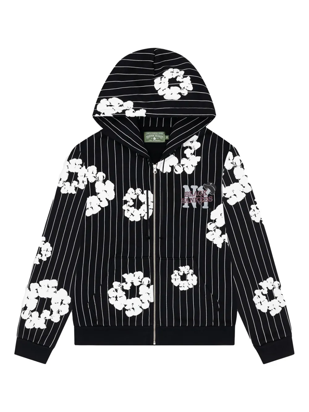 Denim Tears Felpa gessata con zip - Nero