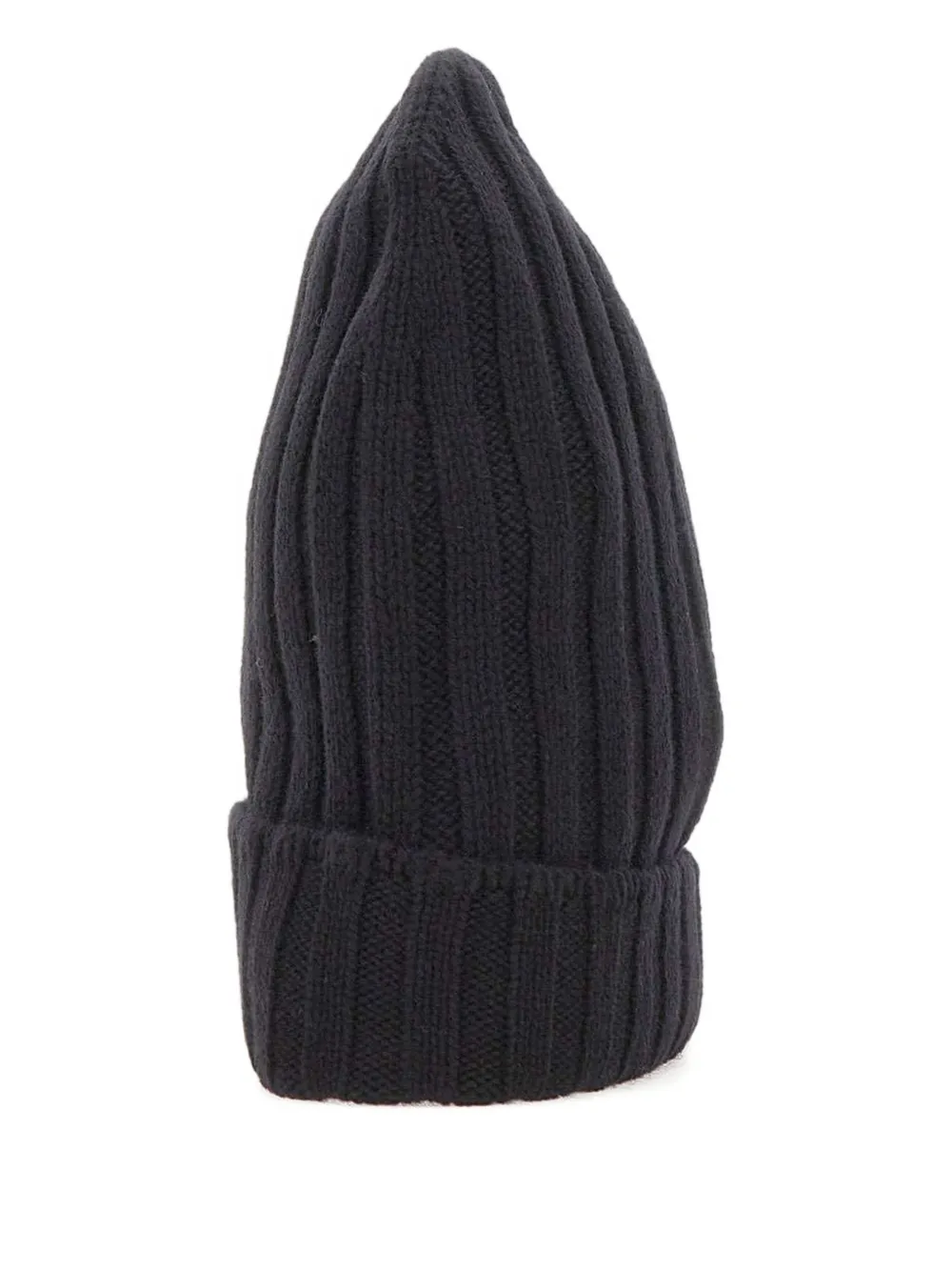  Gran Sasso Ribbed Beanie Hat - Black 