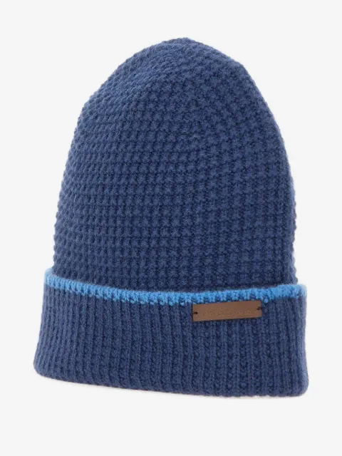 Kiton logo-tag beanie hat