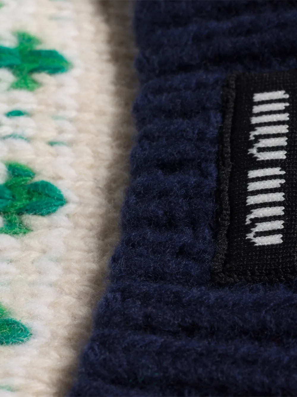 Miu Miu Jacquard wollen muts met logo - Blauw