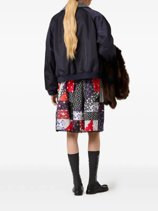 スカート MIU MIU Quilting Skirt 38 Miu Miu Patchwork Poplin Skirt | Red | FARFETCH