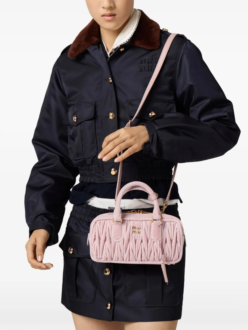 Miu Miu Arcadie matelassé shopper - Roze