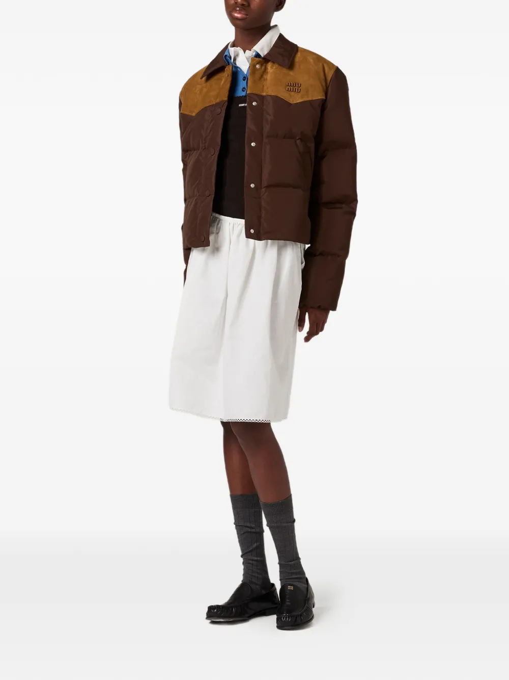 Miu Miu Piumino con logo e cappuccio | Piumini | Image 2